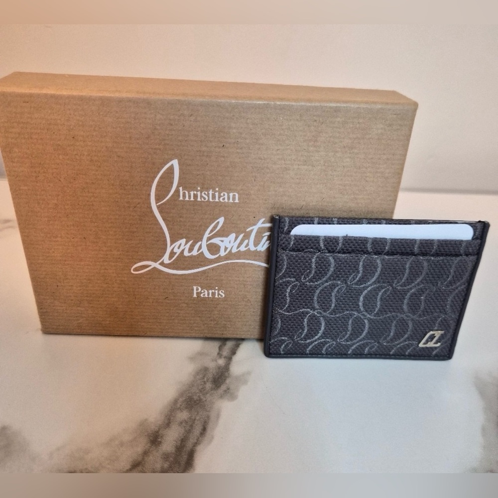 Christian Louboutin Black and Gray Card Holder